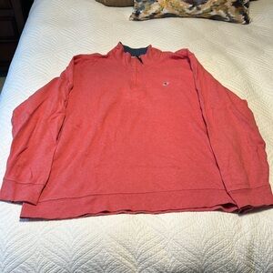 Salmon colored vineyard vines quarter zip pullover